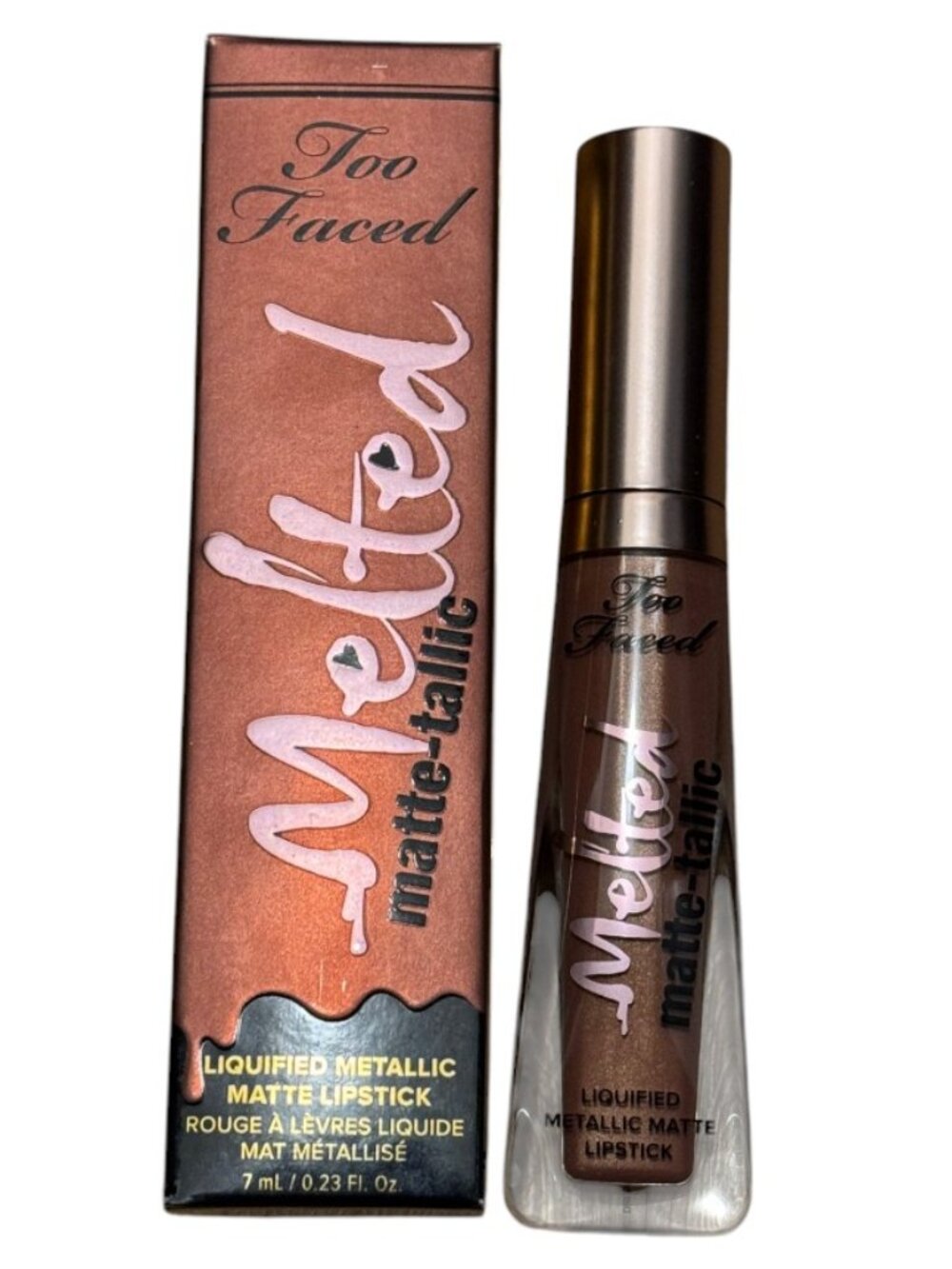Too Faced Melted Matte-tallic Liquid Lipstick "Faking It" 7ml Metallic NWT